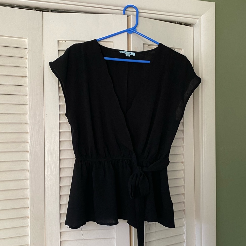 Black Blouse with Tie